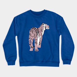 Tiger in Pink Crewneck Sweatshirt